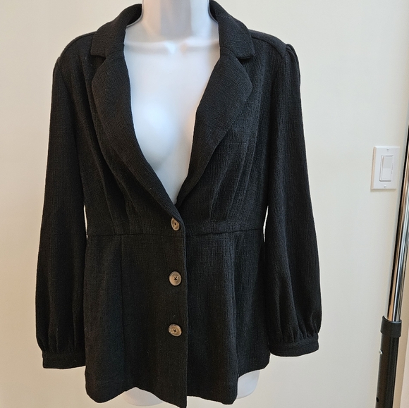 EUC Anthropologie Lexi Knit Black Blazer, Sz Small - Picture 6 of 11